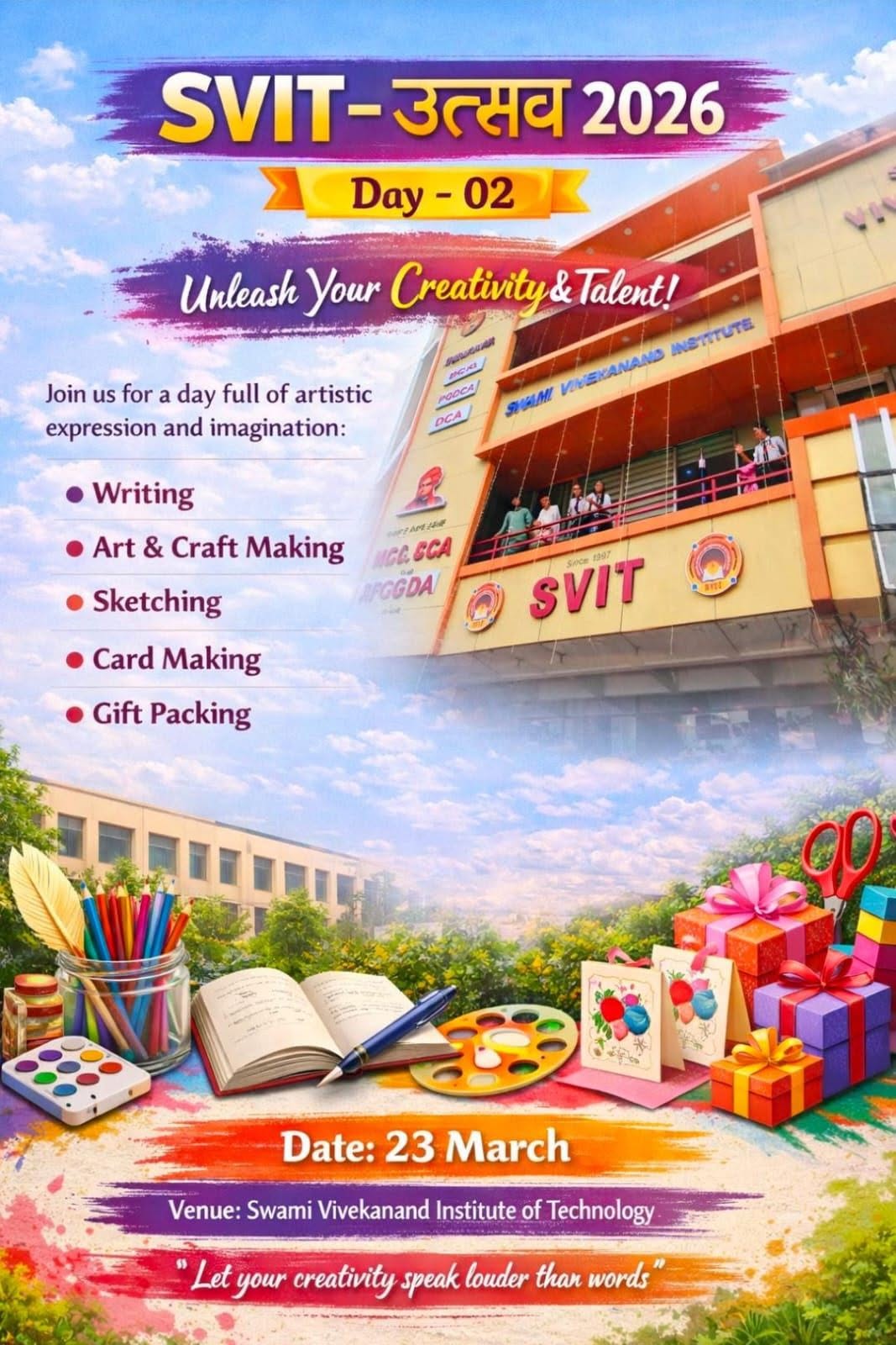 SVIT Utsav creativity event poster